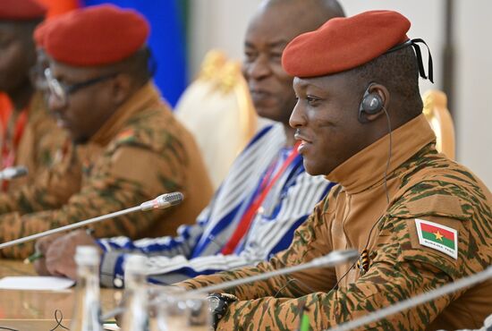 President of Russia Vladimir Putin meets with President of Burkina Faso Ibrahim Traore