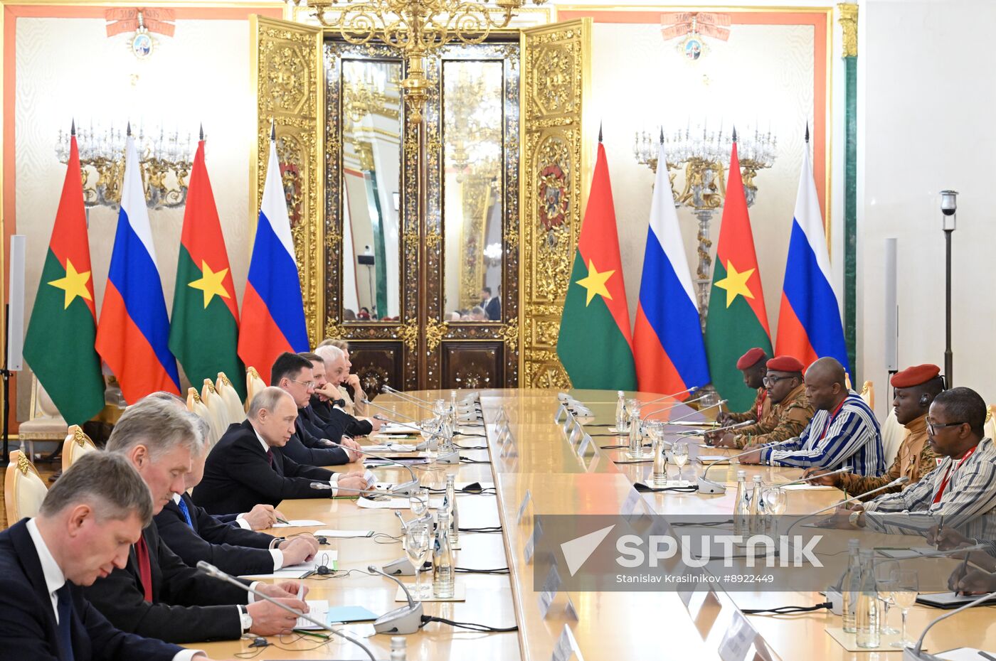 President of Russia Vladimir Putin meets with President of Burkina Faso Ibrahim Traore