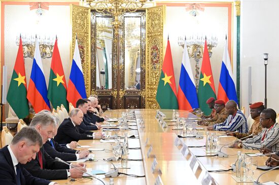 President of Russia Vladimir Putin meets with President of Burkina Faso Ibrahim Traore