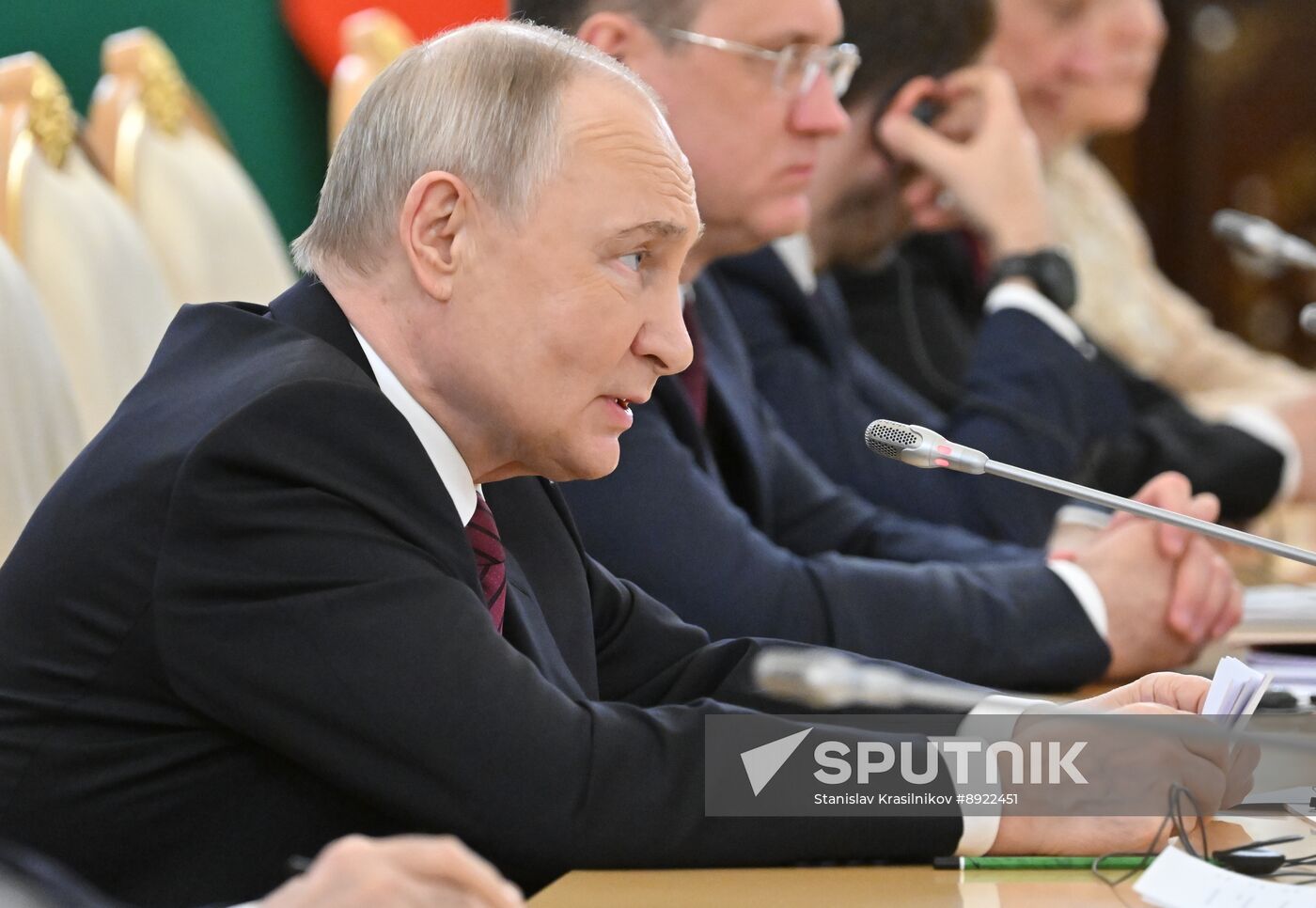 President of Russia Vladimir Putin meets with President of Burkina Faso Ibrahim Traore