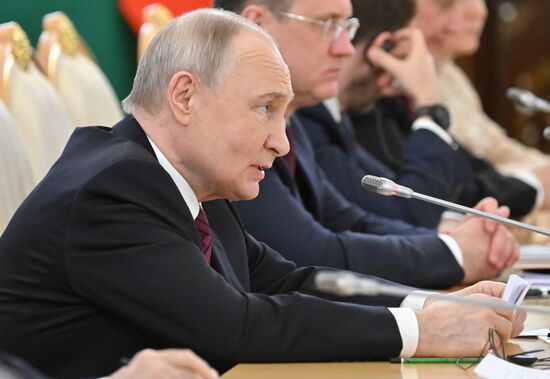 President of Russia Vladimir Putin meets with President of Burkina Faso Ibrahim Traore