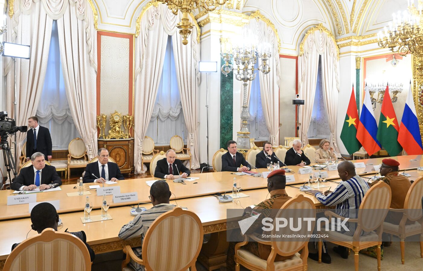 President of Russia Vladimir Putin meets with President of Burkina Faso Ibrahim Traore