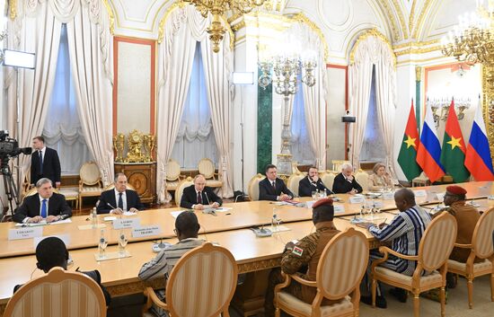 President of Russia Vladimir Putin meets with President of Burkina Faso Ibrahim Traore