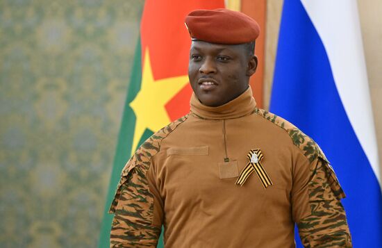 President of Russia Vladimir Putin meets with President of Burkina Faso Ibrahim Traore
