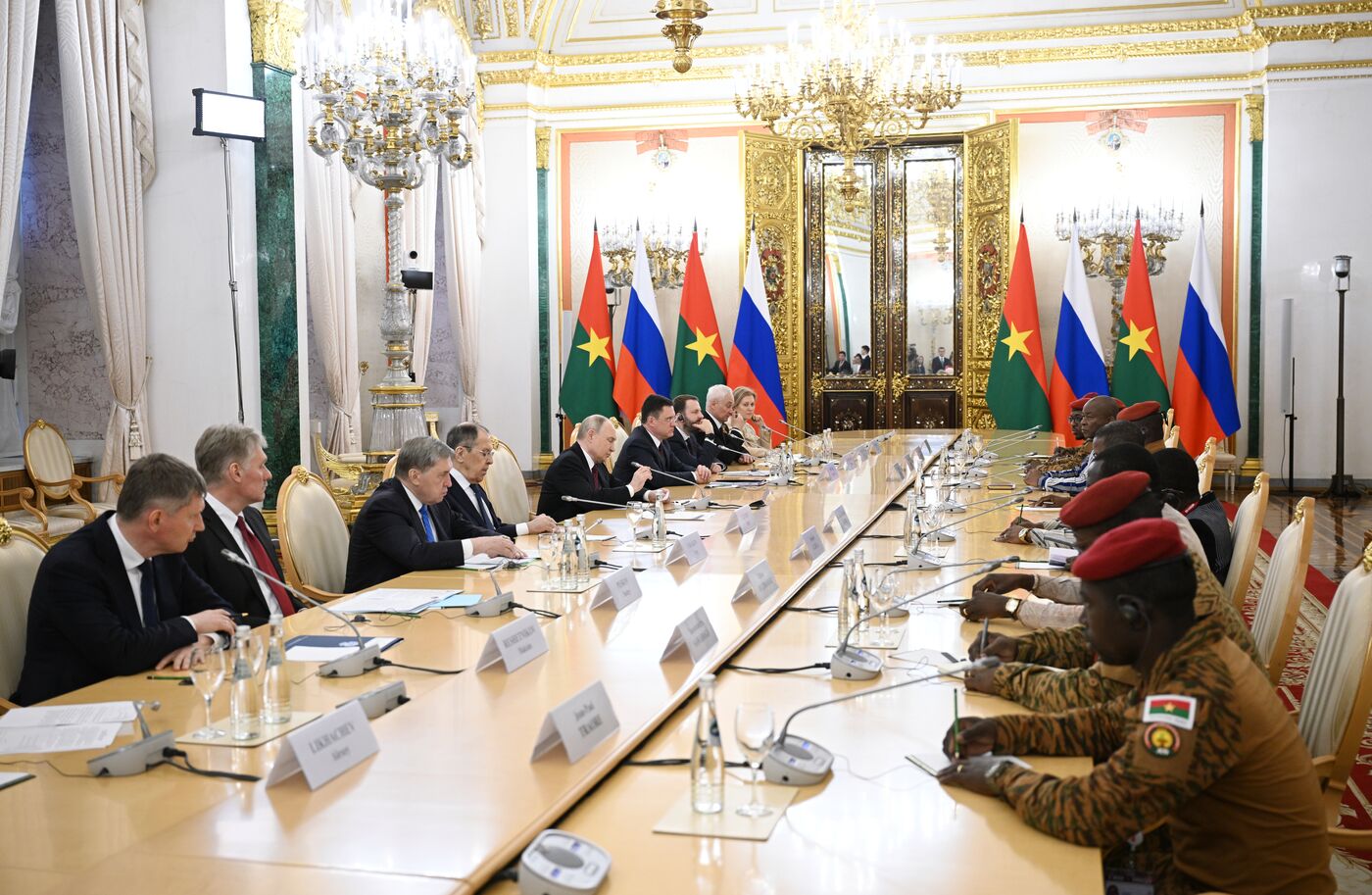 President of Russia Vladimir Putin meets with President of Burkina Faso Ibrahim Traore