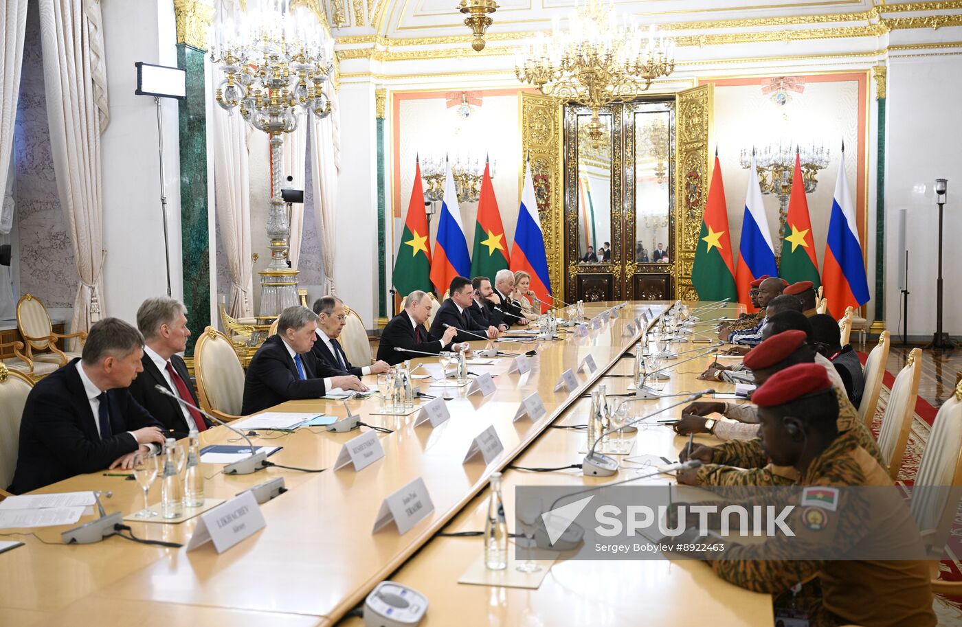 President of Russia Vladimir Putin meets with President of Burkina Faso Ibrahim Traore
