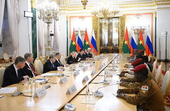President of Russia Vladimir Putin meets with President of Burkina Faso Ibrahim Traore