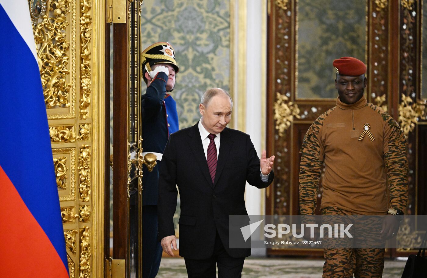 President of Russia Vladimir Putin meets with President of Burkina Faso Ibrahim Traore