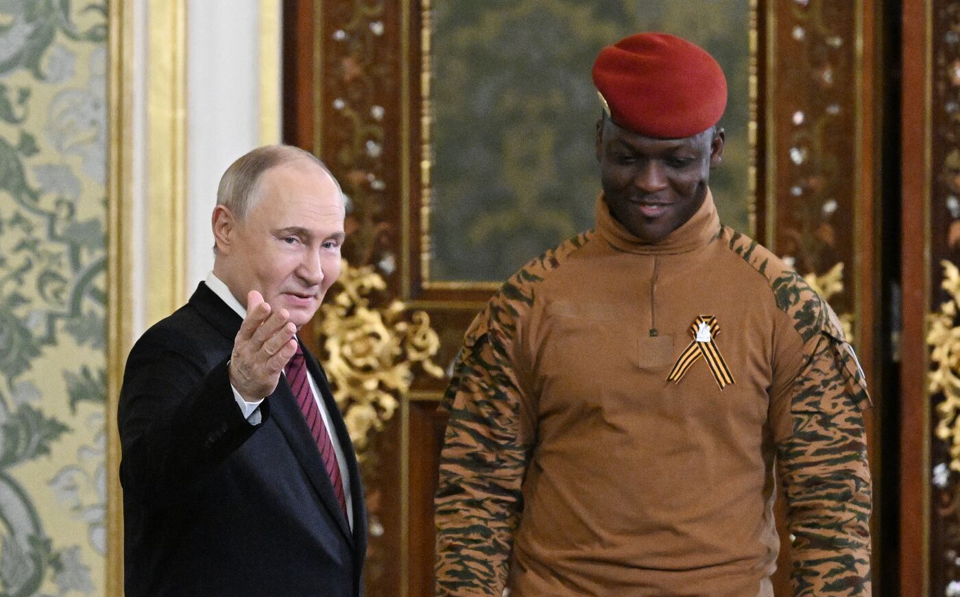 President of Russia Vladimir Putin meets with President of Burkina Faso Ibrahim Traore