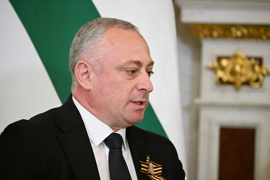 President of Russia Vladimir Putin meets with President of Abkhazia Badra Gunba
