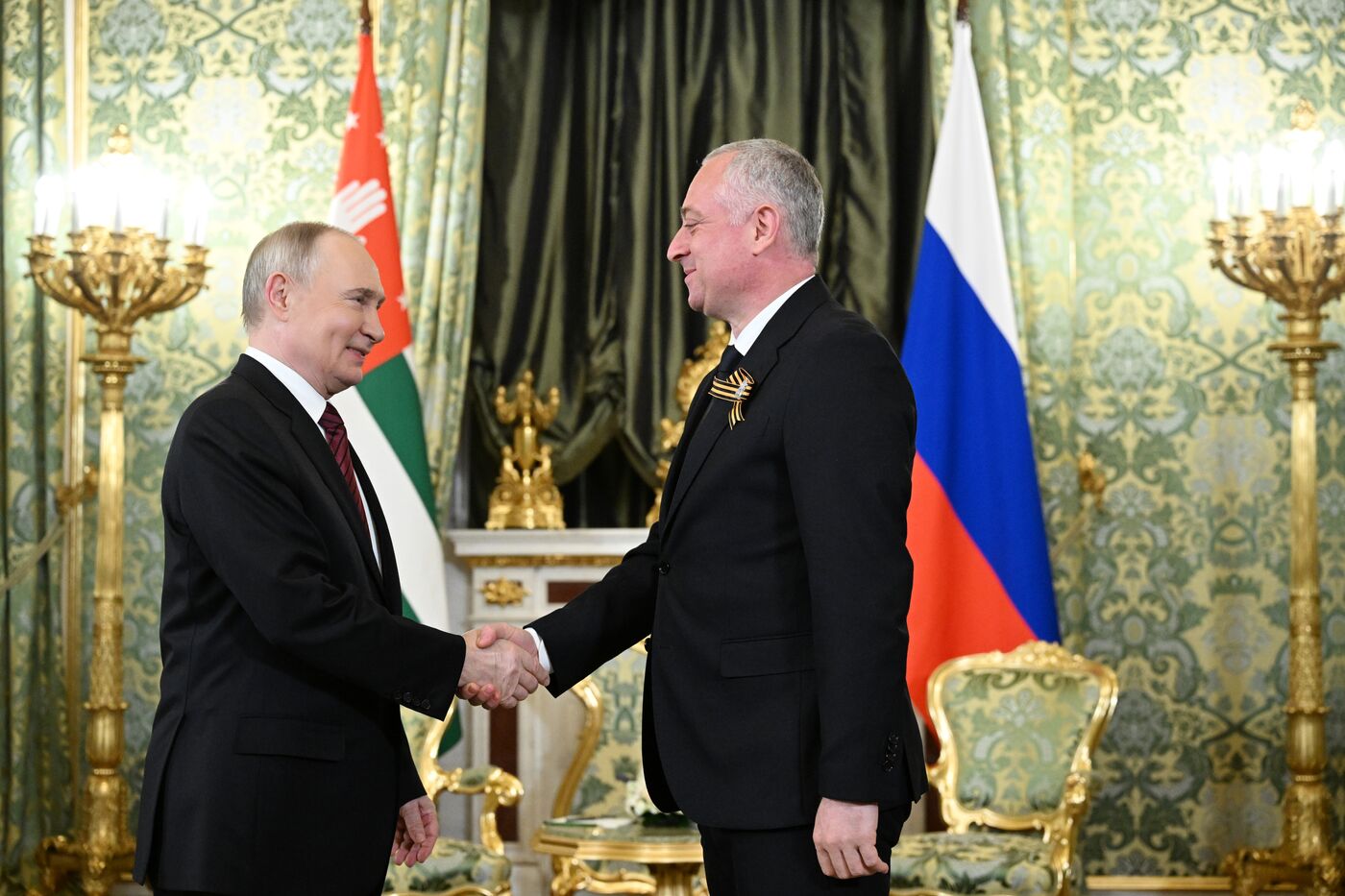 President of Russia Vladimir Putin meets with President of Abkhazia Badra Gunba