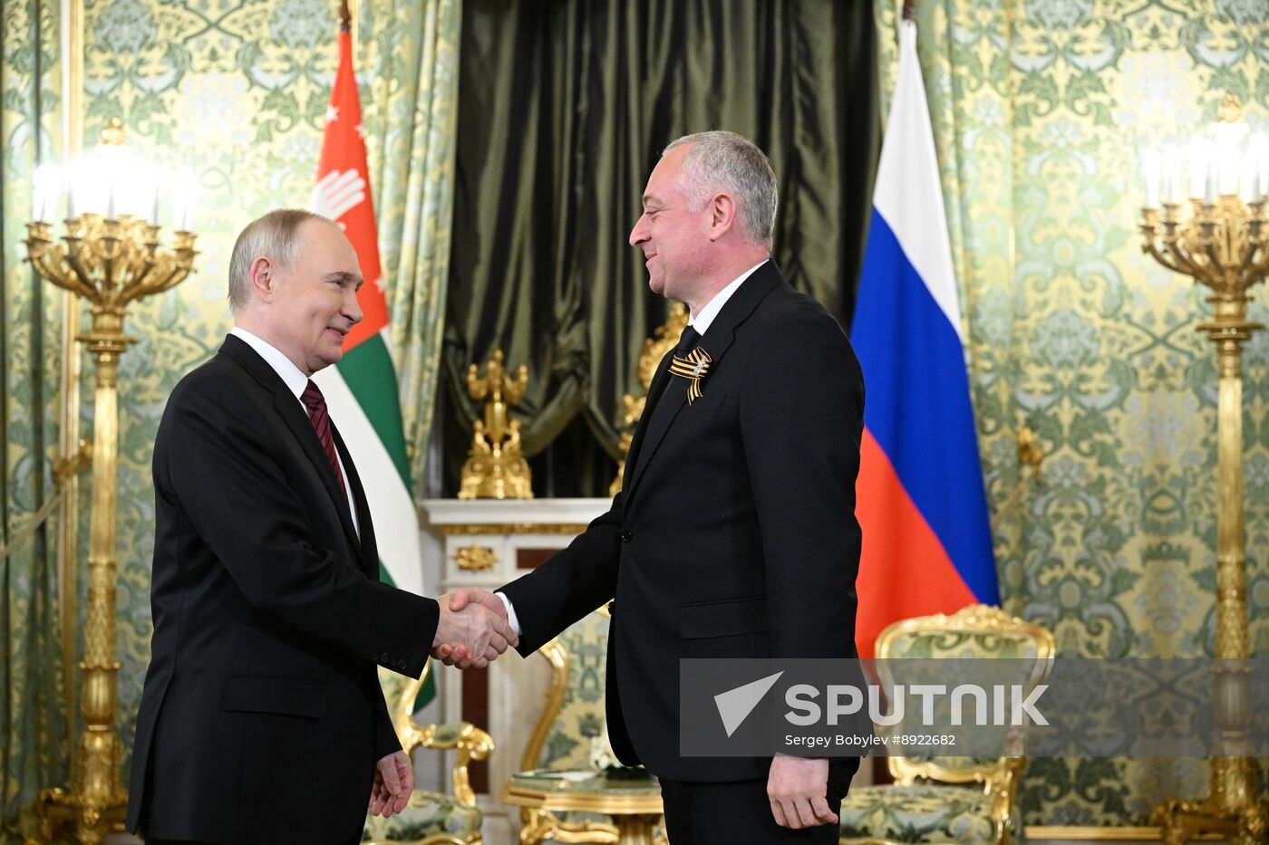 President of Russia Vladimir Putin meets with President of Abkhazia Badra Gunba
