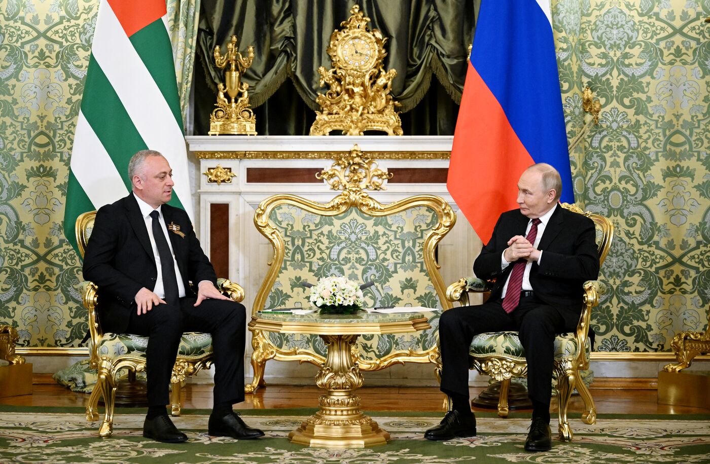 President of Russia Vladimir Putin meets with President of Abkhazia Badra Gunba