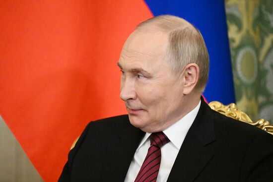 President of Russia Vladimir Putin meets with President of Abkhazia Badra Gunba