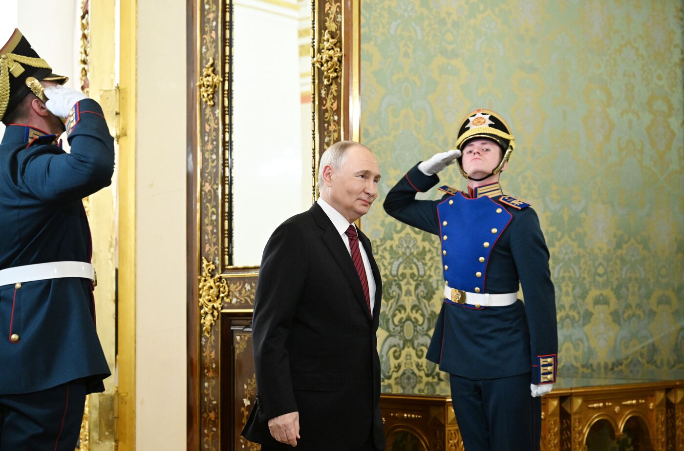 President of Russia Vladimir Putin meets with President of Abkhazia Badra Gunba