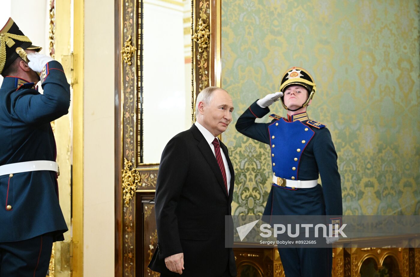 President of Russia Vladimir Putin meets with President of Abkhazia Badra Gunba