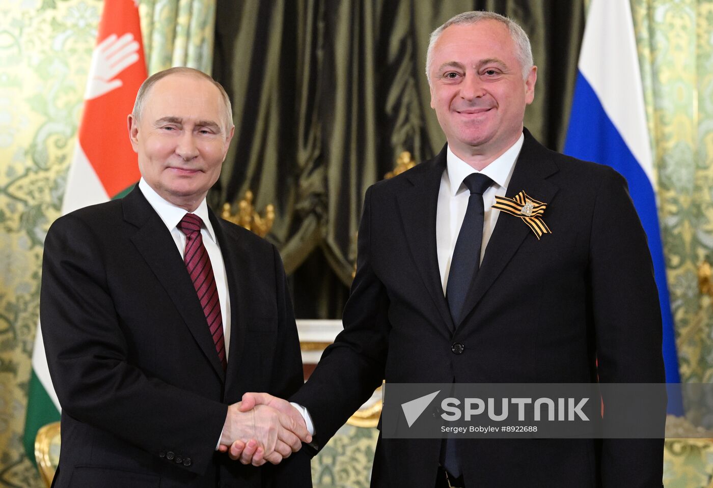 President of Russia Vladimir Putin meets with President of Abkhazia Badra Gunba