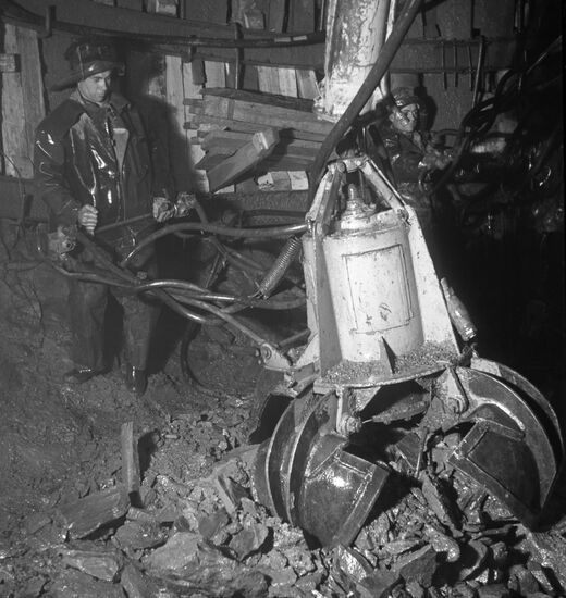 Coal mining in the mine of Karagandaugol Integrated Works