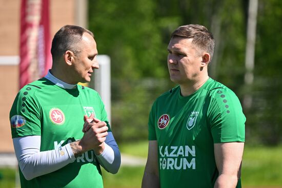 KAZANFORUM 2025. Football match between young diplomats and stars of FC Rubin