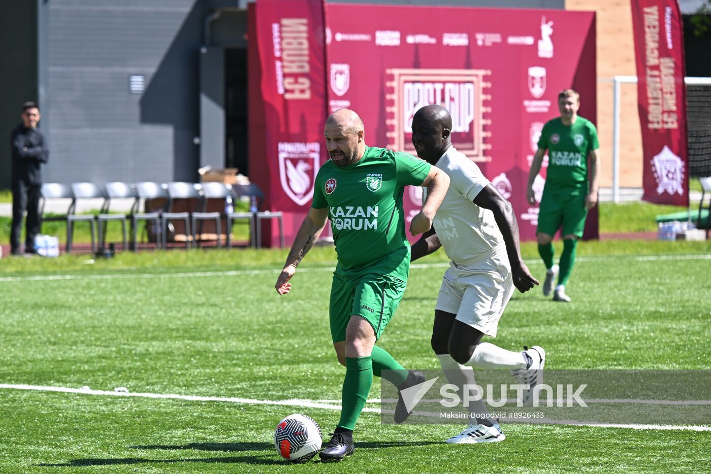 KAZANFORUM 2025. Football match between young diplomats and stars of FC Rubin
