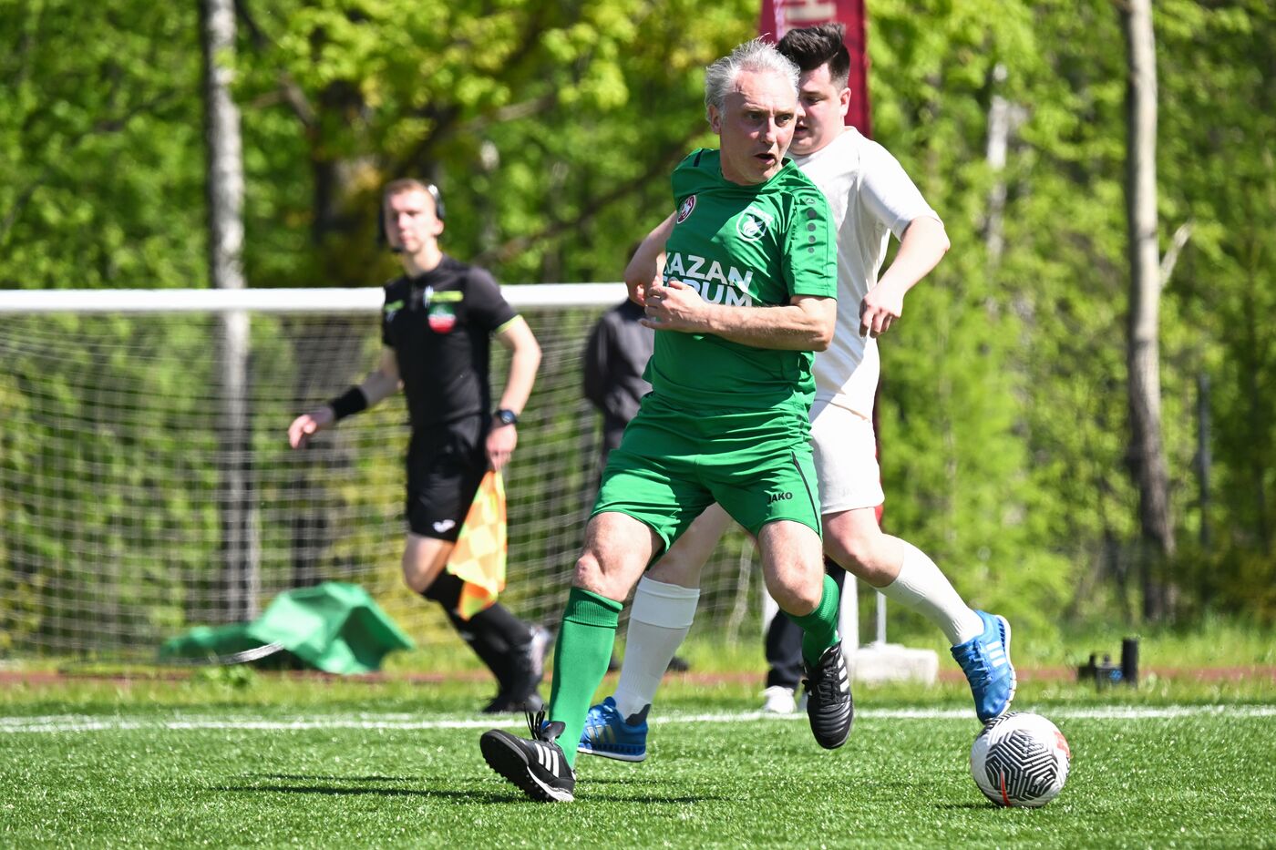 KAZANFORUM 2025. Football match between young diplomats and stars of FC Rubin