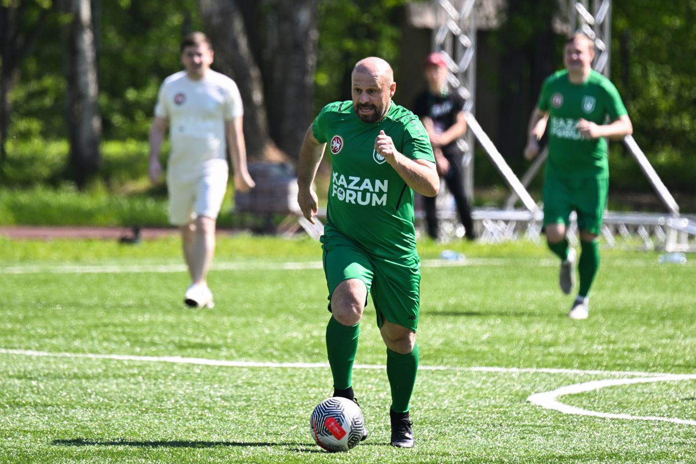 KAZANFORUM 2025. Football match between young diplomats and stars of FC Rubin