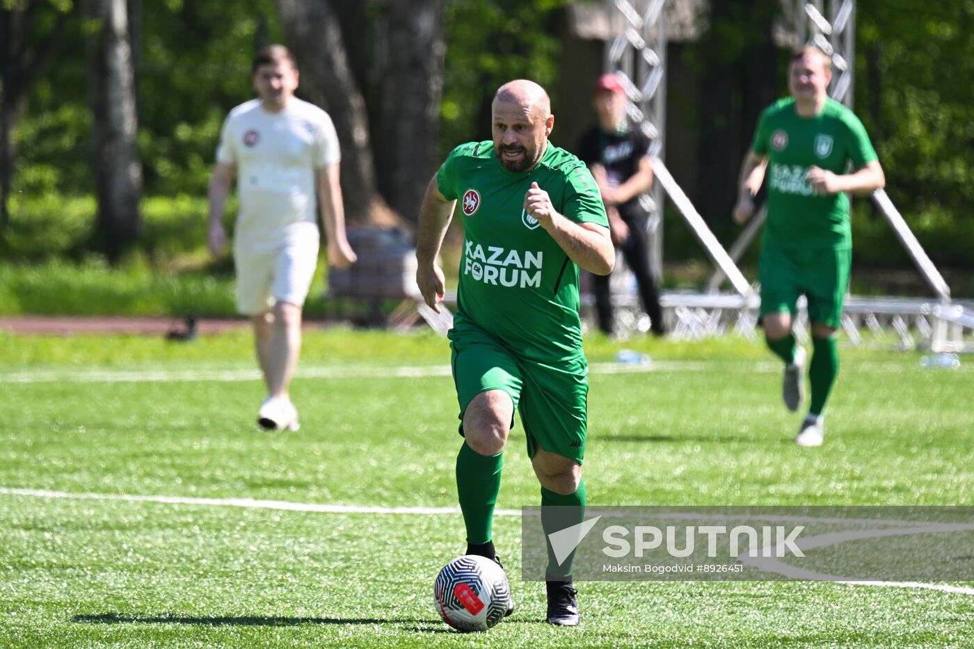 KAZANFORUM 2025. Football match between young diplomats and stars of FC Rubin