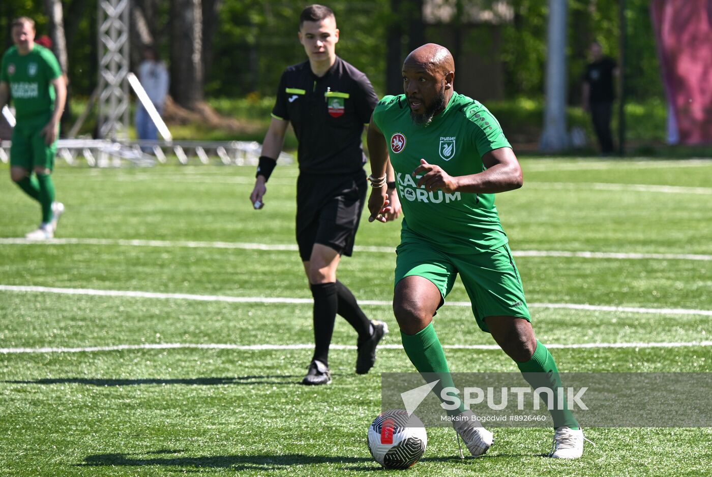 KAZANFORUM 2025. Football match between young diplomats and stars of FC Rubin