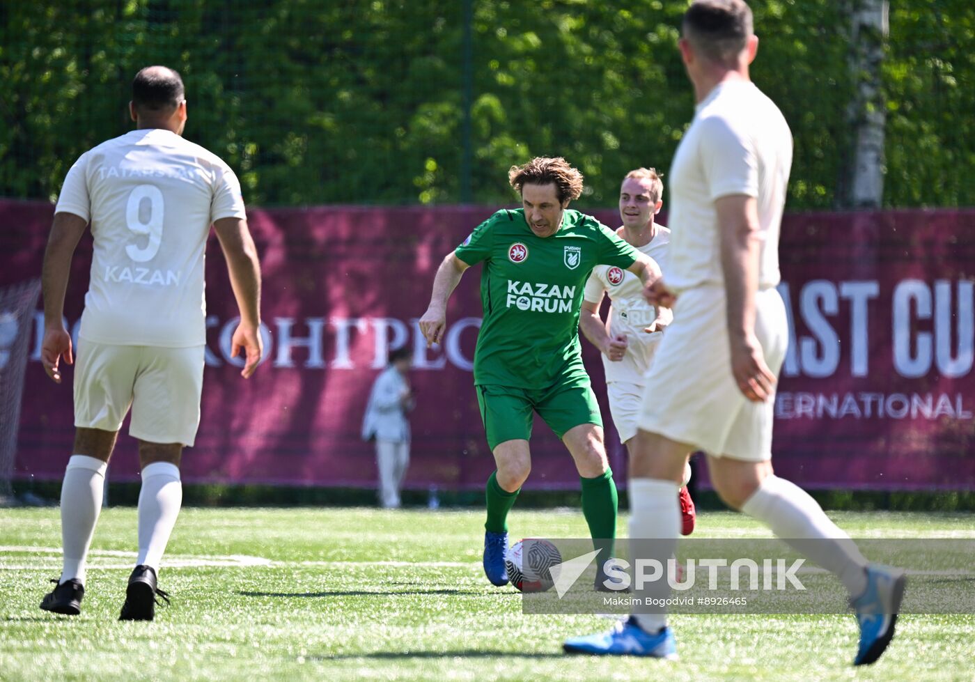 KAZANFORUM 2025. Football match between young diplomats and stars of FC Rubin