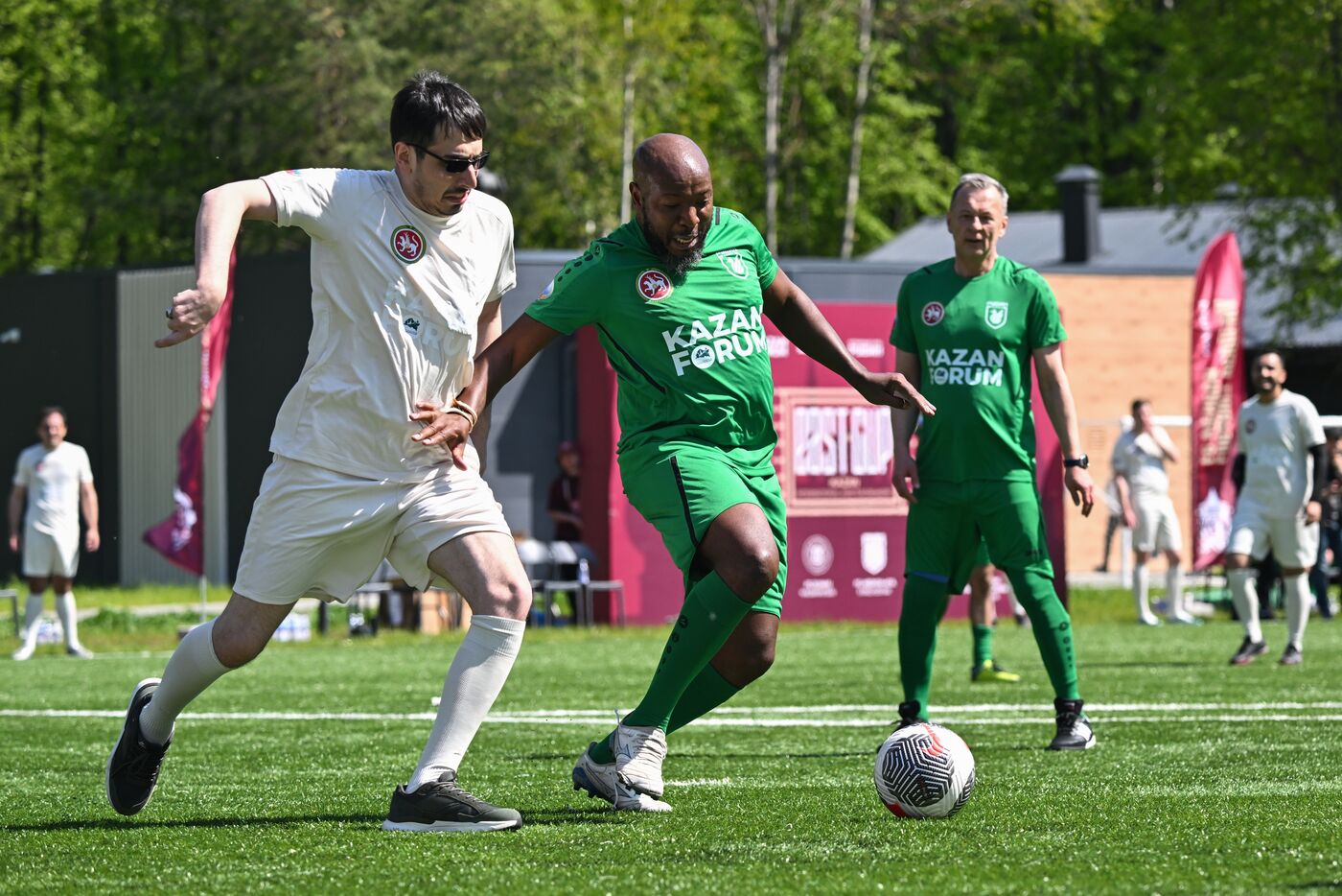 KAZANFORUM 2025. Football match between young diplomats and stars of FC Rubin