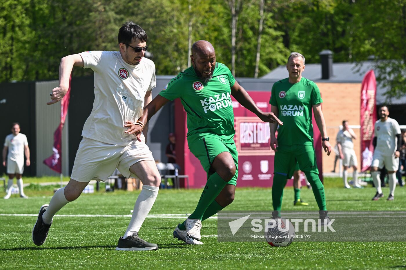 KAZANFORUM 2025. Football match between young diplomats and stars of FC Rubin