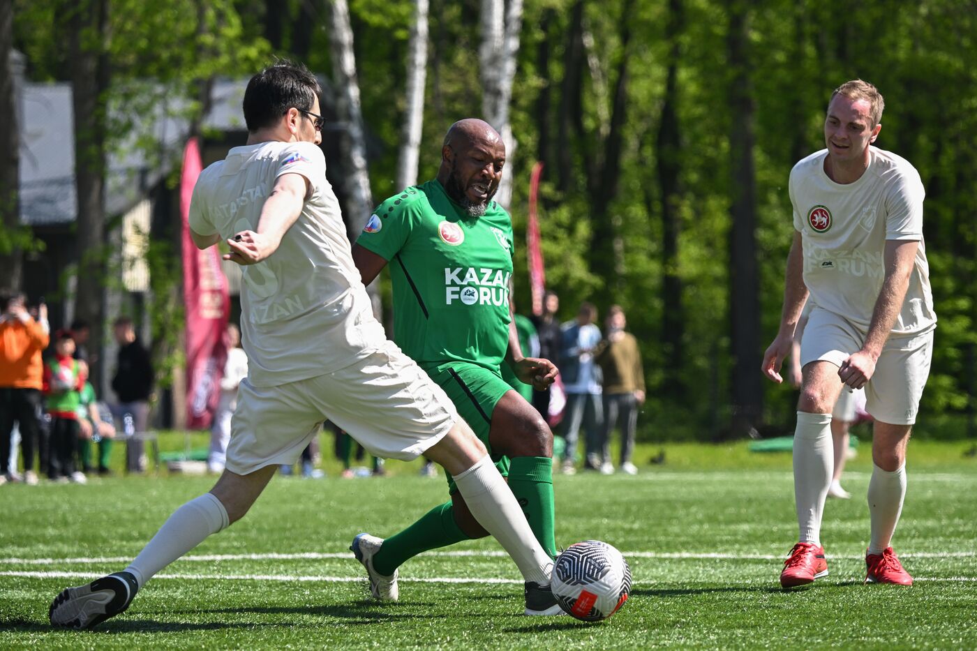 KAZANFORUM 2025. Football match between young diplomats and stars of FC Rubin