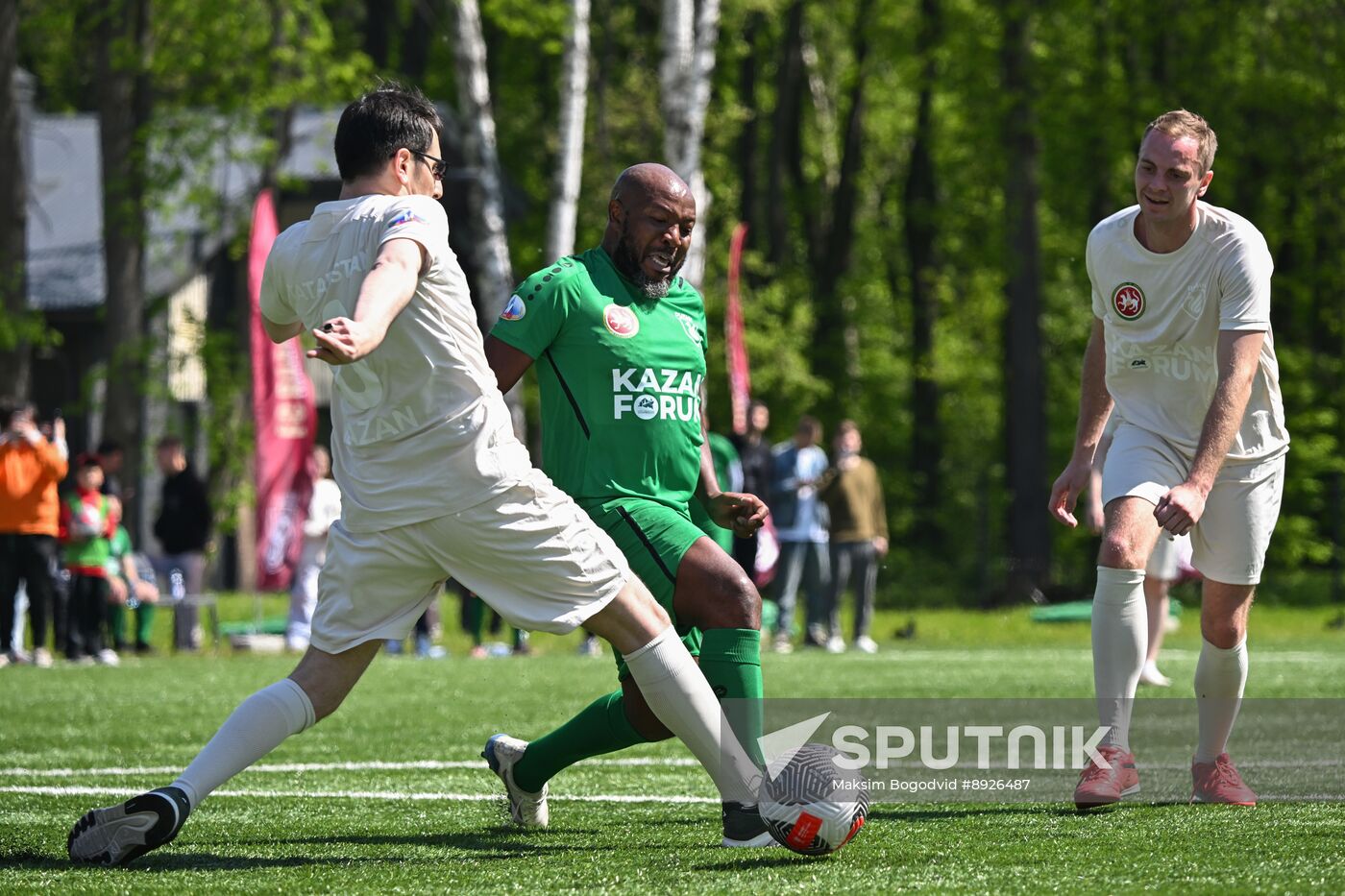 KAZANFORUM 2025. Football match between young diplomats and stars of FC Rubin