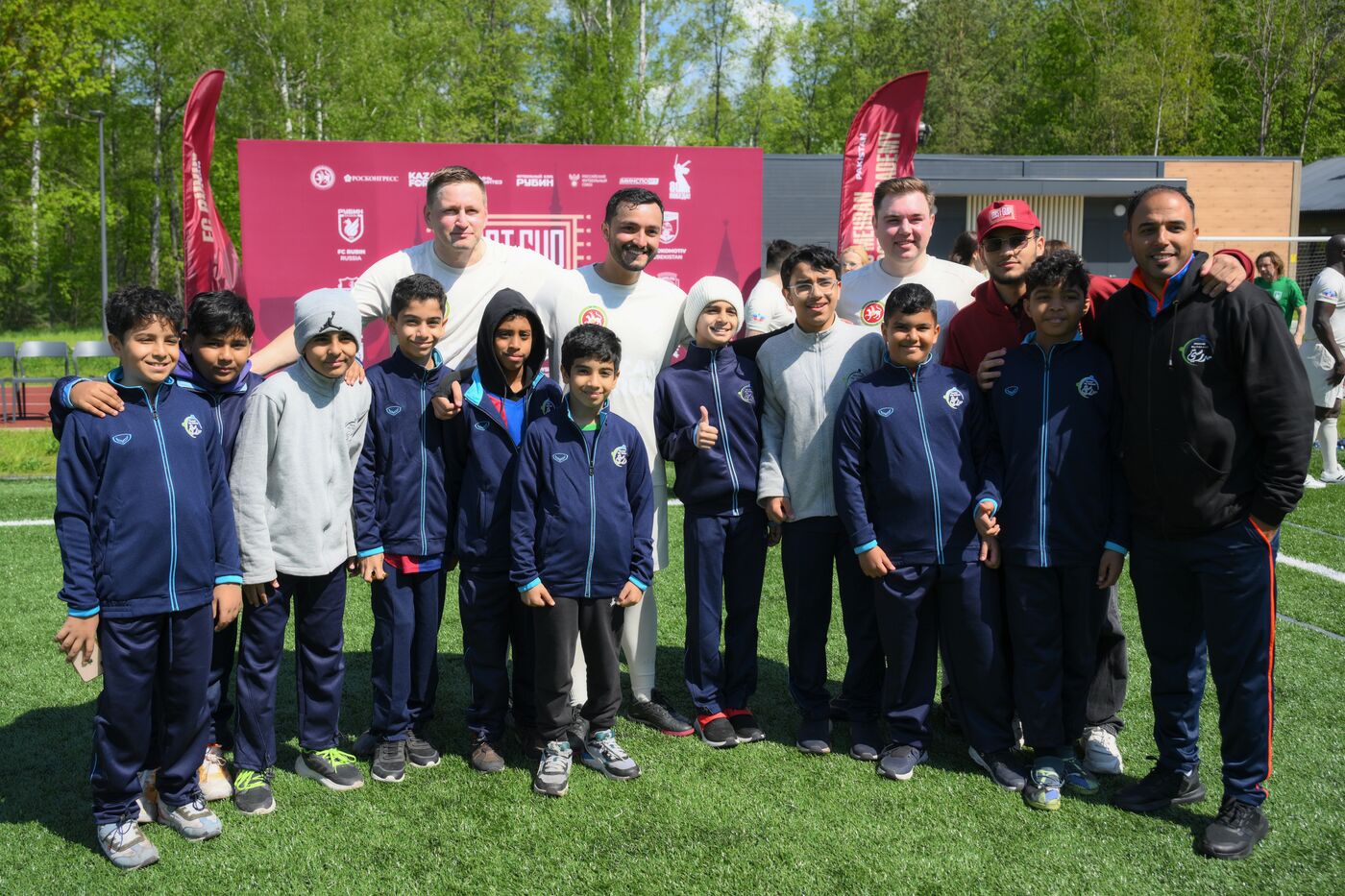KAZANFORUM 2025. Football match between young diplomats and stars of FC Rubin