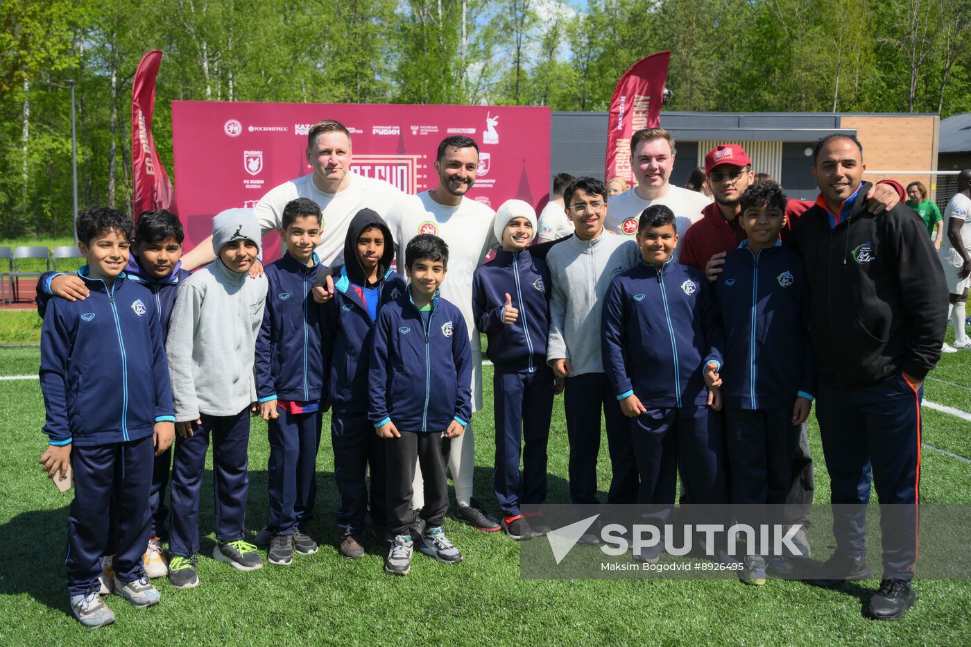 KAZANFORUM 2025. Football match between young diplomats and stars of FC Rubin