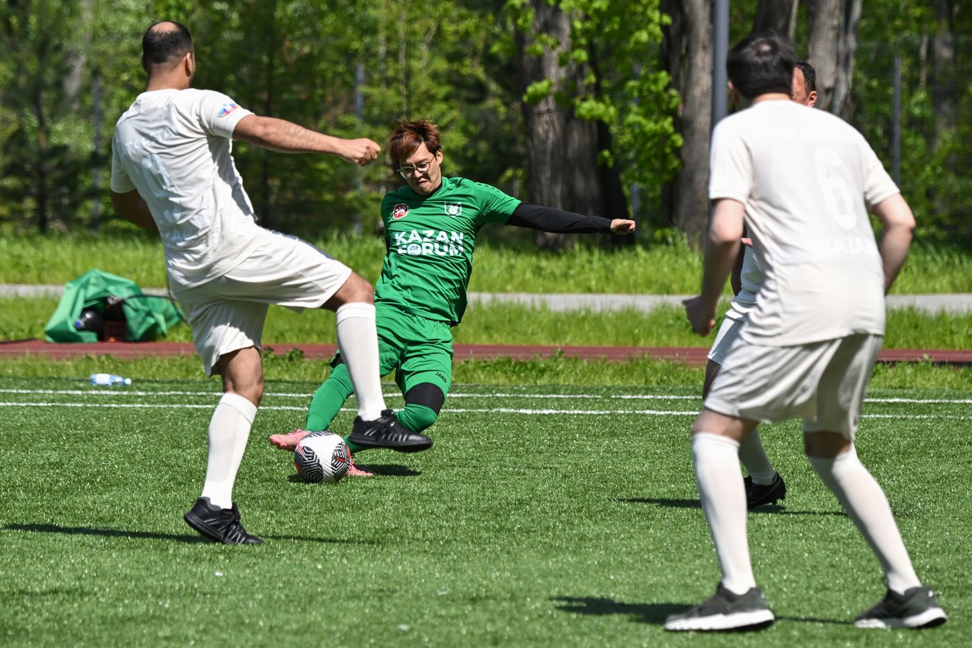 KAZANFORUM 2025. Football match between young diplomats and stars of FC Rubin