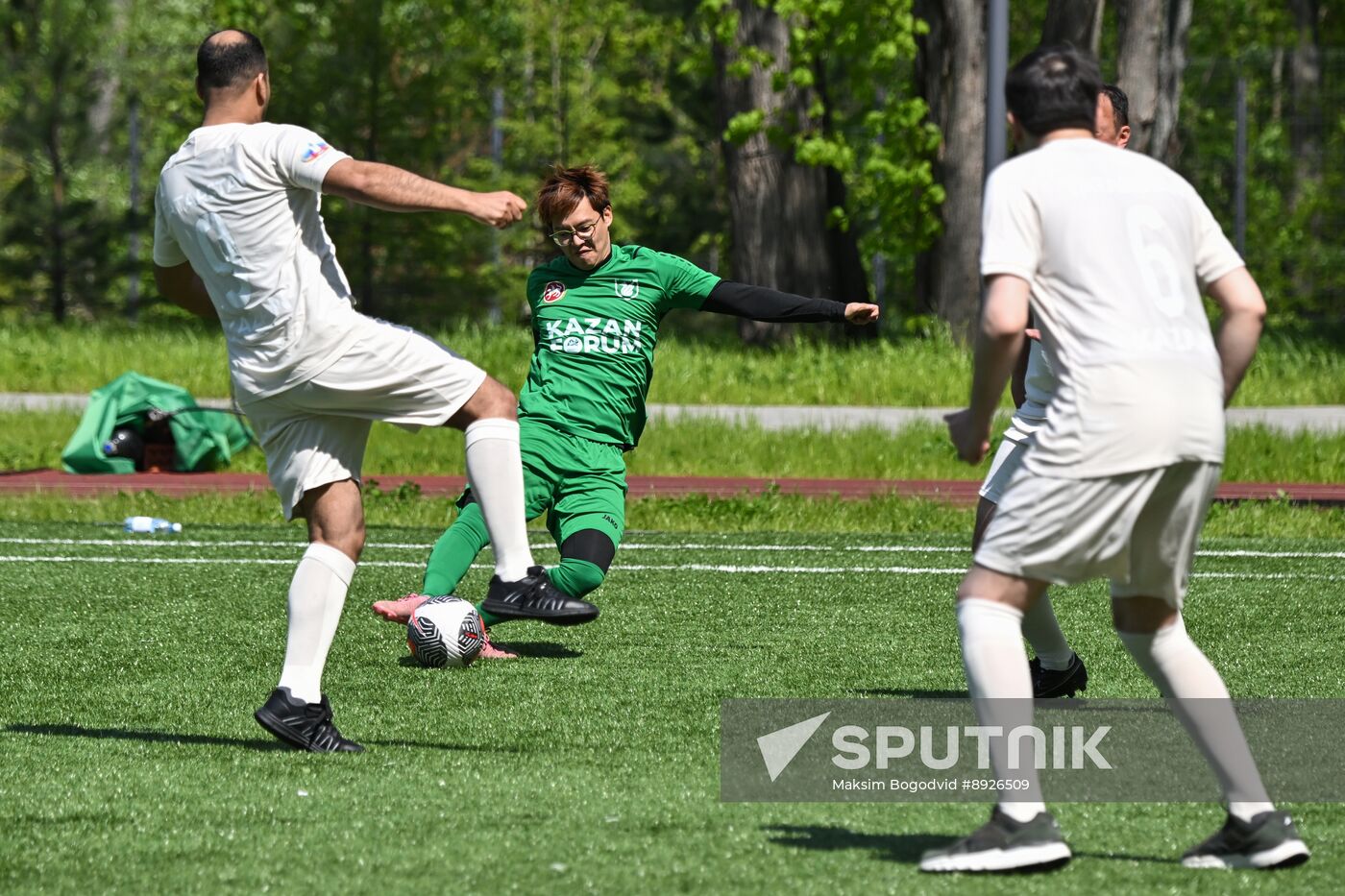 KAZANFORUM 2025. Football match between young diplomats and stars of FC Rubin