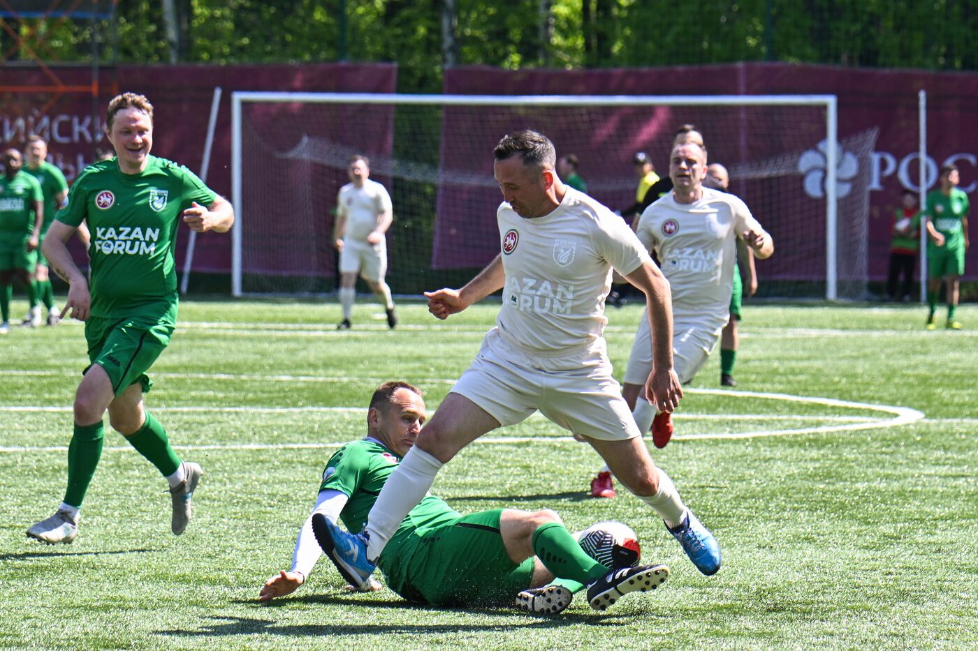 KAZANFORUM 2025. Football match between young diplomats and stars of FC Rubin