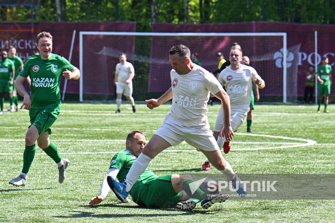 KAZANFORUM 2025. Football match between young diplomats and stars of FC Rubin