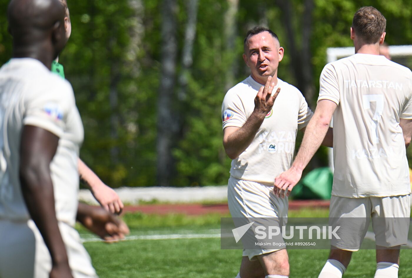 KAZANFORUM 2025. Football match between young diplomats and stars of FC Rubin