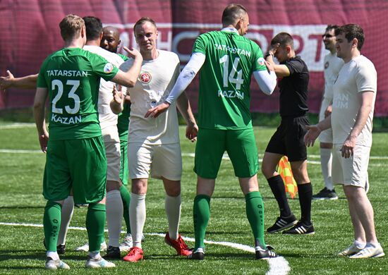 KAZANFORUM 2025. Football match between young diplomats and stars of FC Rubin