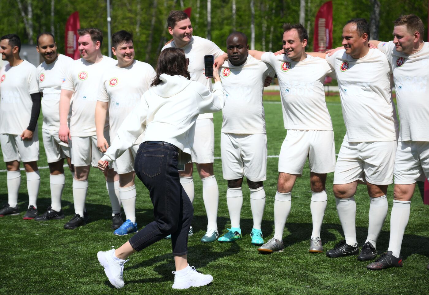 KAZANFORUM 2025. Football match between young diplomats and stars of FC Rubin