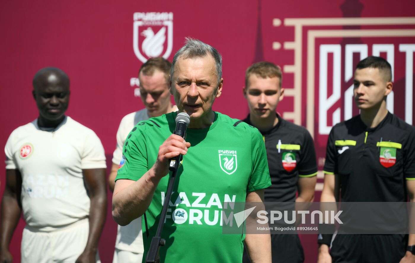 KAZANFORUM 2025. Football match between young diplomats and stars of FC Rubin