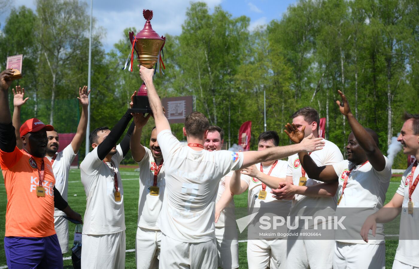 KAZANFORUM 2025. Football match between young diplomats and stars of FC Rubin