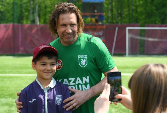 KAZANFORUM 2025. Football match between young diplomats and stars of FC Rubin