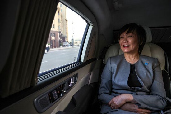 Russia Putin Former Japanese PM Widow