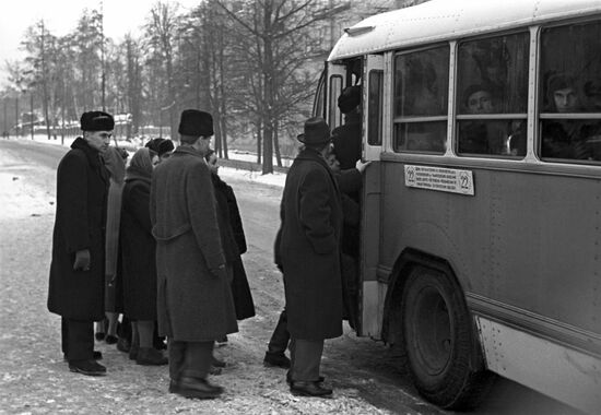 Moscow bus on rush hour