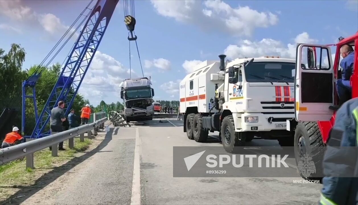 Russia Bryansk Region Bridge Collapse