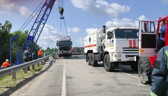 Russia Bryansk Region Bridge Collapse