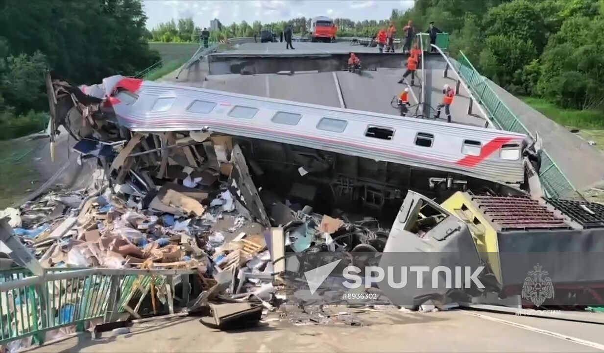 Russia Bryansk Region Bridge Collapse